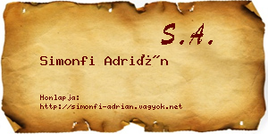 Simonfi Adrián névjegykártya